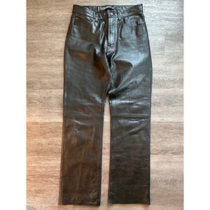 Vintage GAP Genuine Leather Boot Fit Pants Black W31 L32